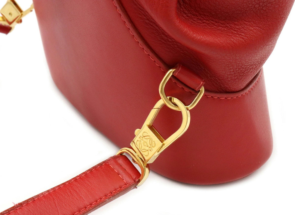 Loewe Backpack Rucksack Leather Red - Picture 7 of 9